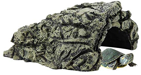 Schildkröten-Versteckhöhle, Schildkröten-Kletterplattform, Aquarium, Sonnenversteckhöhle für Betta-Garnelen, Schildkröten, Amphibien, kleine Eidechsen（Klein）