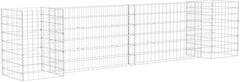 vidaXL Jardinera de Gaviones Forma de H Alambre Jardín Cultivo Soporte Parque Aire Libre Vivero Casero Balcón Macetero Plantador de Acero 260x40x60cm