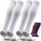 Kinder Fussballsocken Stutzen Fussballstutzen - Fussballstrümpfe Stutzenstrumpf 2 Paar EU 27-30 – Sportsocken Trainingssocke Sockenstutzen - für Fussball, Laufen, Training (Weiß 0)