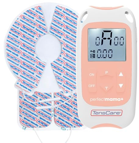 TensCare Perfect Mama+ | Soulagement Naturel Sans Médicaments pour l’Accouchement | TENS avec Minuteur de Contractions et Électrodes d’Allaitement