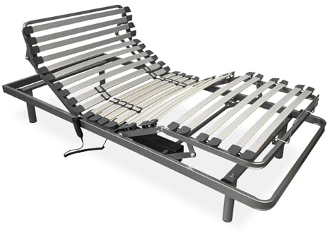 Somnia Descanso - Elektrisches Gelenkbett Ergoflex, 5 Ebenen, verstärkter Rahmen, zuverlässig und leise, Deutscher Motor, 90 x 190