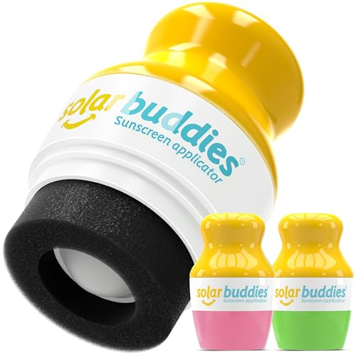 Solar Buddies Solkrämsapplikator – Påfyllningsbar Roll-On med Svamp för Solkräm & Lotion för Barn, Vuxna & Familj – Rymmer 100 ml (D-PG)