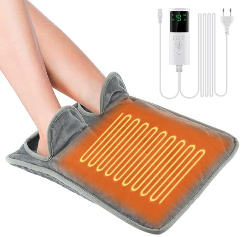 Dhqkqg Fußwärmer, Elektrischer Fußwärmer, Elektrische Fußheizung Wärmekissen mit 9 Temperaturstufen und 4 Zeiteinstellungen, Waschbarer, für Winter Heim und Bürogebrauch, lindert Schmerzen