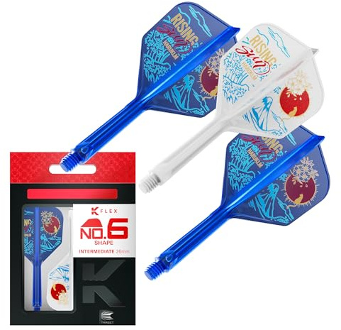 Target Japan K-Flex Rising Sun Haruki Muramatsu No.6 Plumas y Cañas para Dardos KFlex | Pack de 3 Accesorios K Flex Player Edition | Cañas para Dardos KFlex, Intermedio (26mm)