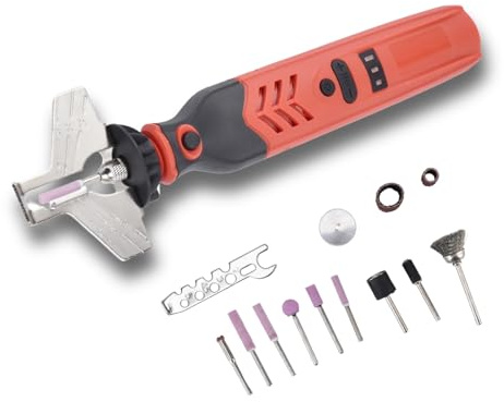 Afilador de Cadenas de Motosierra Electrico DC3.6V, Viene con Herramienta Afiladora de Motosierra de Mano, Kit de Afilado de Motosierra