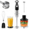 WELAIRICH Hand Blender, 5 in 1 Hand Blenders for Kitchen, 1200W Stainless Steel Electric Stick Blender with 12 Speeds Adjustable, 500ml Chopper 700ml Beaker, BPA Free Immersion Blender for Baby Food
