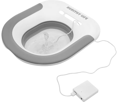 GWCYMYD Electric Sitz Bath for Toilet, Foldable Sitz Bath Hemorrhoids, Postpartum Toilet Seat, Ergonomic Hip Bath Fits Most Toilets