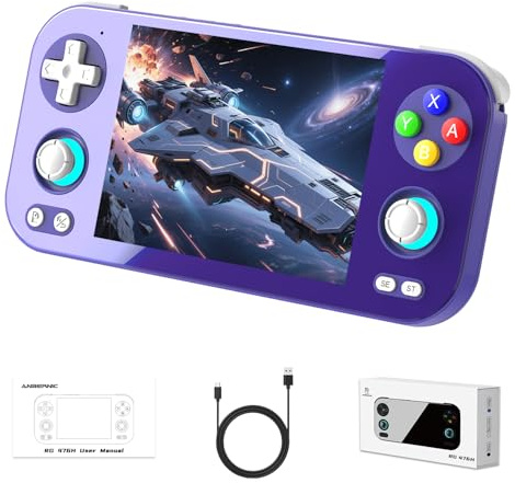 Anbernic RG 476H Retro Handheld Game Console RG 476H Retro Game Console 4.7 inch IPS Multi-Touch Screen Android 13 Unisoc T820 Processor RG476H Support 1080p DP Output WiFi Bluetooth Indigo