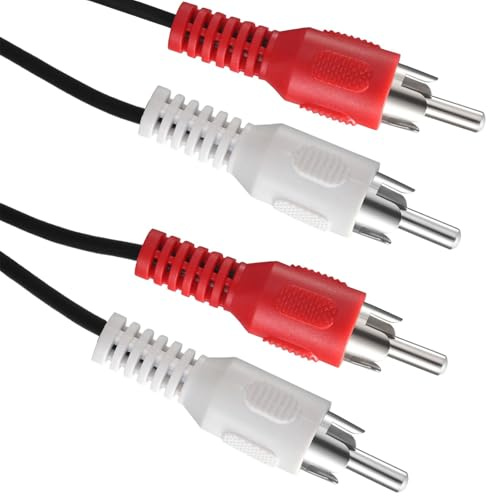 Wzhiy 1.5m RCA Cables Male-to-Male – 2RCA to 2RCA Cables Audio Cable | for Home Cinema, Subwoofer, TV, DVD & Gaming Consoles – Coaxial Stereo Audio Lead,Phono Cable