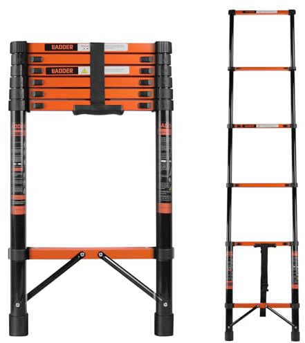 Telescoping Roof Ladder: Heavy-duty stainless steel, anti-slip, telescopic, 330lbs load capacity, extends to 2.7m, for RVs, roofs & multi-scenes.