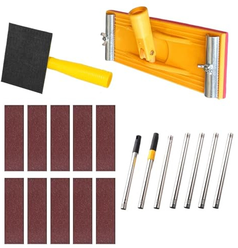 Ponceuse pour tiges - Outil à main rotatif extensible - Tête de ponçage - Polisseuse de plancher durable - Aide à la réparation de plafond - Ponceuse de peinture murale pour Seam Si
