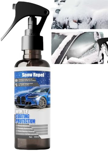 100ml De-icer Spray for Car Windscreen,De Icer Spray for Car, Fast Acting Defrost Ice,Prevents Overnight Freezing,Ice Remover Melting Spray Fast Acting Melts Ice and Frost Quickly for Windows,Mirrors