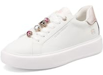 QUEEN HELENA Sneakers Platform con Strass Donna X34-1 (Bianco e Rosa, Sistema Taglie Calzature EU, Adulto, Donna, Numero, Media, 40)