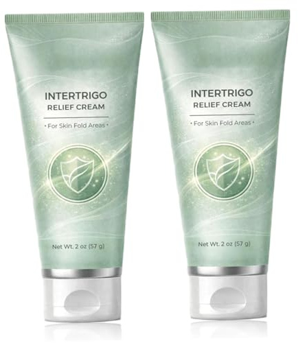 Crema de alivio Intertrigo para pliegues de la piel, paquete de 2, protección diaria suave y calmante para las molestias causadas por rozaduras y humedad