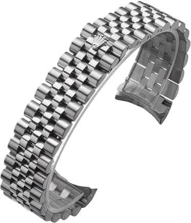 ROUHO Bracelet Montre Acier Inoxydable Bracelet Métal Rechange Style Jubilee Maillons 13mm 17mm 20mm 21mm pour Rolex Oyster Perpetual Datejust - Argenté 20mm