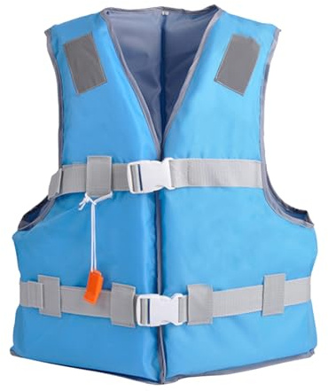 Chaleco de natación unisex ajustable para adultos, unisex, con silbato y correas ajustables y chaleco de doble hebilla para natación, kayak, pesca, vela, SUP