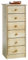 IDIMEX Kommode Hochschrank Anrichte Rondo, 6 Schubladen, Kiefer massiv, Weiss lackiert