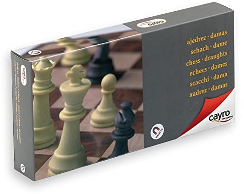 Cayro – Schach und Dame – ab 7 Jahren – magnetische Oberfläche – doppeltes pädagogisches Brettspiel – Kinder und Erwachsene – zusammenklappbares Brett zum Aufbewahren der Figuren