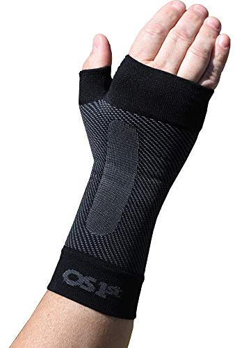 Orthosleeve® WS6 Handgelenkbandage | Schwarz Größe M (Handgelenkumfang 16-18,5 cm.) | Exklusive Kompressionstechnologie® mit 6 Zonen | Leichter, flexibler Komfort | Passt sich dem Handgelenk an | Schmerzlinderung bei Karpaltunnelsyndrom, Versauchung, Arthritis | Fördert die Durchblutung