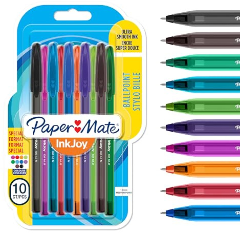 Paper Mate InkJoy Kugelschreiber | mittlere Schreibspitze (1,0mm) | gemischte Sonderfarben | 10 Stück