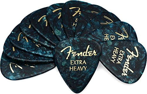 Fender® 351 Shape Classic Picks Celluloid Picks - Shape: 351 - Pack of 12 - Thickness: X-Heavy - Colour: Ocean Moto
