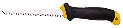 TerCasa® Hand-Stichsäge mit weichem ergonomisch geformtem Griff, Sägeblattlänge 15 cm, rostfreies Stahl-Sägeblatt, für Gipskarton, Holz und Kunststoff