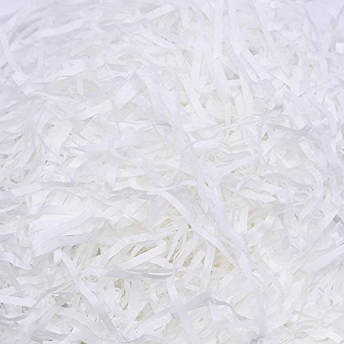 Papel Triturado Kraft 200 g Blanco, Artículos De Fiesta De Empaquetado De Relleno De Rafia Papel Relleno Material De Embalaje Para Cesta Caja (BLANCO-200 GR)