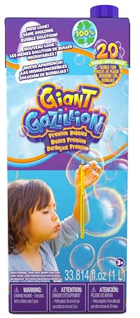 Gazillion - Solution à Bulles de Savon géantes, Recharge 1L Liquide à Bulles de Savon Enfant pour Pistolet et Baguette à Bulles