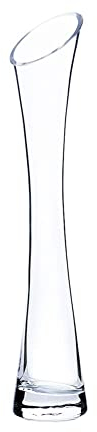 Vaso da fiori piccolo da 25 cm, alto e sottile, in vetro trasparente, a stelo singolo, per decorazione domestica, soggiorno, ufficio e centrotavola