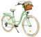 Balticuz OU Milord Komfort Fahrrad mit Weidenkorb, Hollandrad, Damenfahrrad, Citybike, Vintage, 26 Zoll, Mintze-Creme, 7-Gange, Grün