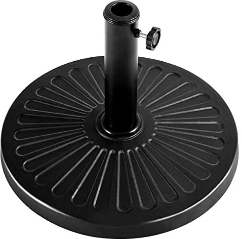 Yaheetech Pied de Parasol Rond Ø44×32 cm Socle de Parasol 10 kg en Résine Aspect Métallique Style Vintage pour Terrasse Piscine Patio Jardin Restaurant Noir