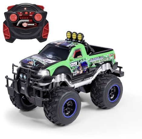 Dickie Toys – RC Auto Jungle Wrestler Ford F150 (30 cm) – Fjärrstyrd monstertruck från 6 år med ljus – Remote Control Car för barn, 10 km/h, 2,4 GHz fjärrkontroll, inkl. batterier och batteri