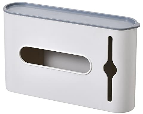 YUHOME Garbage Bag Storage Box Rubbish Bin Bags Dispenser Self Adhesive Wall Mount Plastic Bag Holder Grocery Bag Dispenser for Home Kitchen Bathroom, White