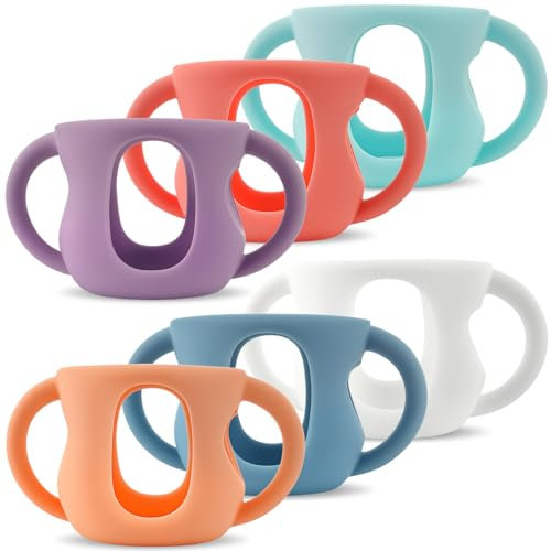 6Pcs Baby Bottle Handle Silicone Bottle Grip Anti-Scalding and Anti-Fall Silicone Glass Bottles Protector Baby Bottles Sleeve for Avent 120ml