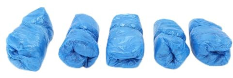 Uadme 100 fundas desechables para zapatos, cubiertas protectoras impermeables gruesas de polietileno para lluvia, uso doméstico, fundas para pies y fiables, 15 x 36 cm, polietileno