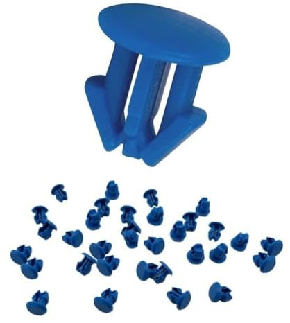 100 PZ Bottoni Targa Auto GAMBC® - Clip - Bottoni Ferma Targa - Tappi per Ripristino Targhe Auto - Materiale ABS - UNIVERSALE per targhe Italiane (BLU)