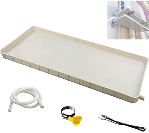 LQYDQSC AC-Ablaufarmatur Tropfschale PP-Klimaanlagen-Außeneinheit Wasserwanne for Universal-Split-Klimaanlagen-Wärmepumpensysteme(3-5p-Hose 500cm)
