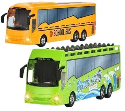Remote Control School Bus Model, 1:24 Scale, LED Lights, Yellow