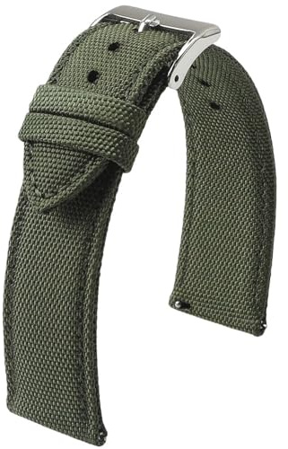 Bracelet de Montre en Toile de Voile 20 mm 22 mm à dégagement Rapide, Bracelet de Sport en Nylon for Homme(Green_20mm)