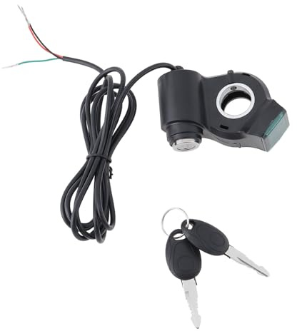 YINETTECH Interruptor de Encendido Y Apagado para Patinete Eléctrico con Llaves Oltímetro 12 V/24 V/36 V/48 V/60 V/72 V Interruptor Bloqueo de Arranque para Bicicleta Eléctrica Repuesto