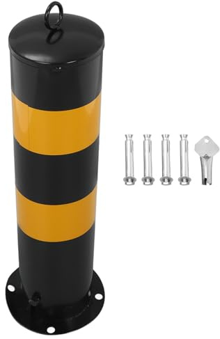 NUOBESTY Barriera di Sicurezza in Acciaio Inox 50 CM Fissaggio a Vite Dissuasore per Parcheggio e Accessorio Garage Palo Protettivo e Segnaletico per Separazione Aree e Prevenzione