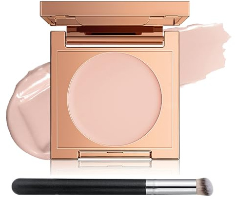 CC Undereye Corrector, Full Cover Concealer mit Pinsel, Wasserdicht & Langanhaltend Under Eye Brightener, Corrects Dark Circles Red Marks & Softens Fine Lines, Augenringe Abdecken, Makelloses Aussehen