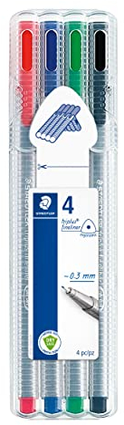 STAEDTLER 334 SB4 Triplus Fineliner 4 Stück farbig sortiert