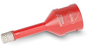 RUBI 5989 | Dry Drilling in Ceramic, Porcelain, Natural Stone and Other Material | Operating Speed 14,000 r.p.m | DRYGRES DRILL BIT Ø5/16 (8 MM.), Red