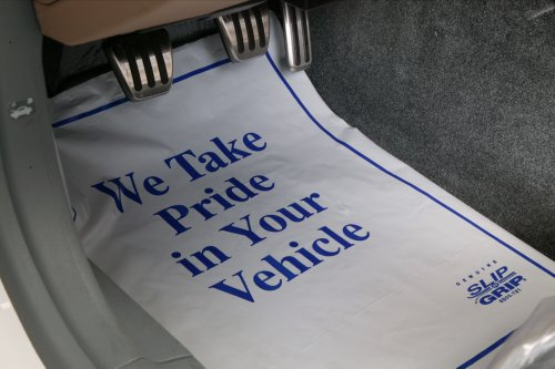 Plastic Floor Mats White Slip-N-Grip 16.5Inx21In 2.0 Mil 500/Roll