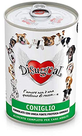 Disugual Monoproteico Conejo Comida húmeda hipoalergénica para Perros Adultos – 400 gr