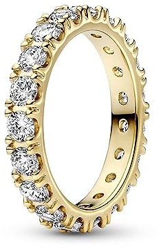 PANDORA Timeless Funkelnde Reihe Ewigkeits-Ring aus vergoldeter Metalllegierung mit Cubic Zirkonia, Gr. 50, 199679C03-50