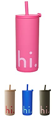 Design Letters Kaffeebecher 500 Ml Rosa | Weihnachtsgeschenke für Frauen, Weihnachtsgeschenke für Männer | Trinkbecher mit Deckel & Strohhalm | Weihnachtsgeschenke Kleinigkeiten | Kaffeebecher To Go