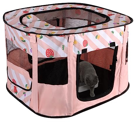 Pet Playpen, Pop up Puppy Pen, Cat Playpen, Small Dog Crate for Indoor Outdoor 70 x 55 x 45cm