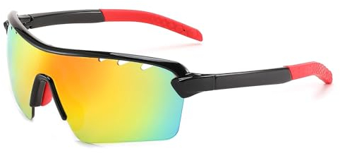 FEISEDY Kinder Jugendliche Sportbrille UV400-Schutz Fahrradbrille für Jungen Mädchen Alter 6-12 B2850